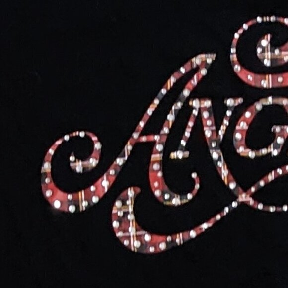 🧡 Victoria's Secret "Angel" Tee in Red Plaid with Rhinestones - Picture 4 of 4
